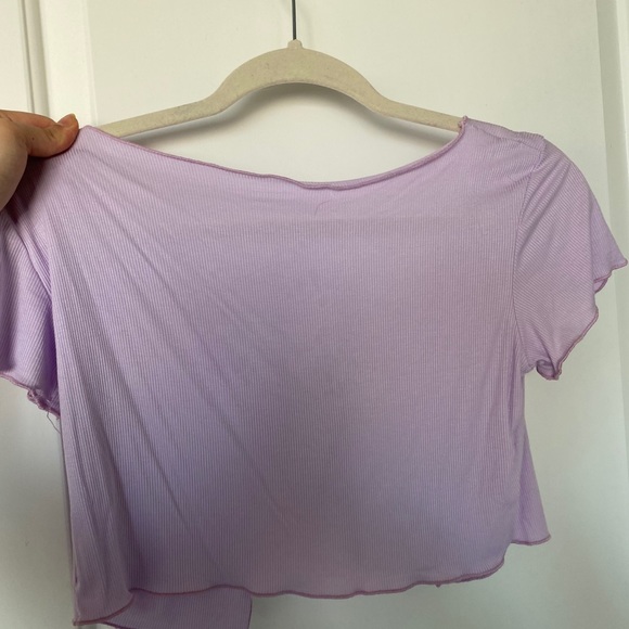 Shein Lavender Tie Top - Picture 3 of 3